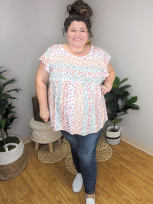 Rosie Rainbow Garden Flutter Top