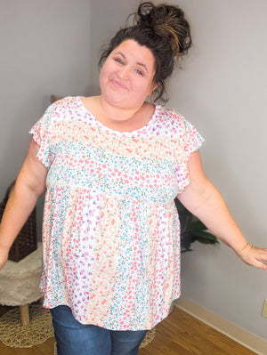 Rosie Rainbow Garden Flutter Top