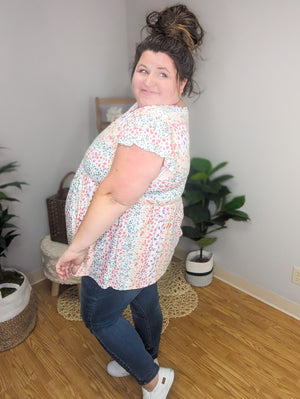 Rosie Rainbow Garden Flutter Top