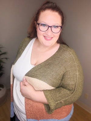 Autumn Colorblock Cardigan w/Pockets