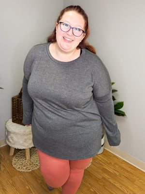 Melinda Melange Pocket Pullover