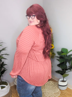 Maya Monochrome Stripes Babydoll Top