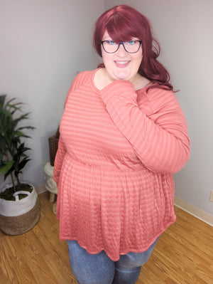 Maya Monochrome Stripes Babydoll Top