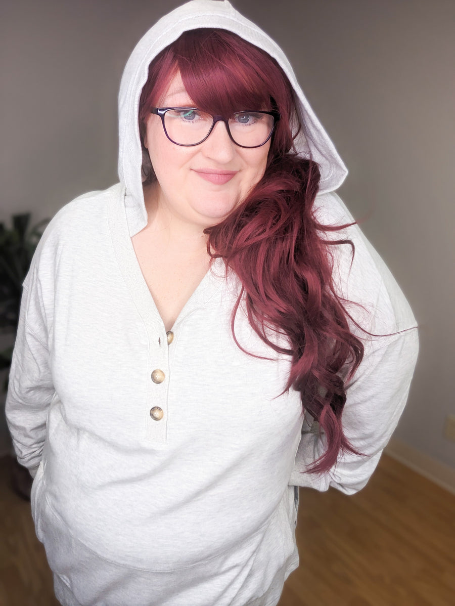 World's Softest Henley Tunic HOODIE!