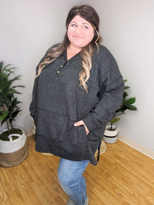 World's Softest Henley Tunic HOODIE!