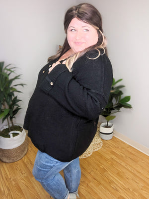Luna Slouchy Button Detail Sweater (2 colors)