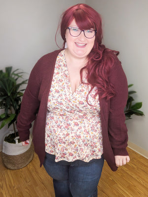 Felicity Fall Florals Peplum Waist Top