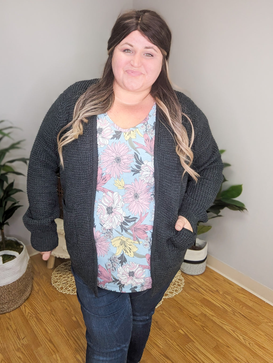 Blissed Out Blooms Worn In Floral Tee