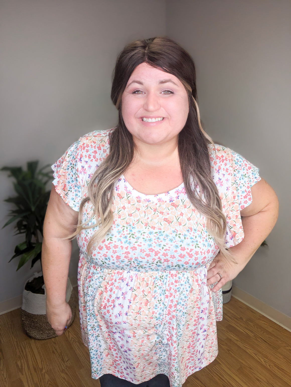 Rosie Rainbow Garden Flutter Top