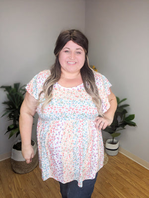 Rosie Rainbow Garden Flutter Top