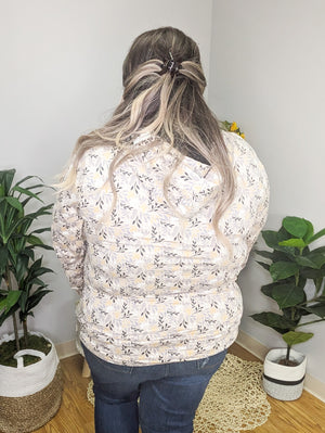 PHC- Taupe Autumn Leaves Cloud Halfzip Hoodie