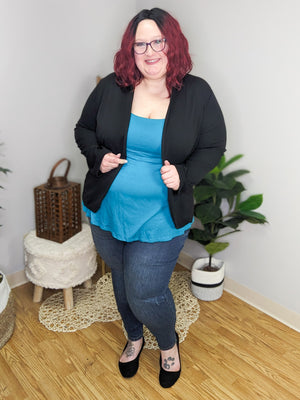 Cindy Black Blazer with Stretch