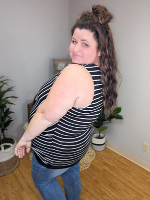 Kirra Knotted Front Striped Tank (many colors)