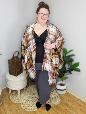 Yasmin Yarn Dyed Plaid Ruana