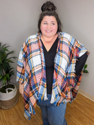 Yasmin Yarn Dyed Plaid Ruana