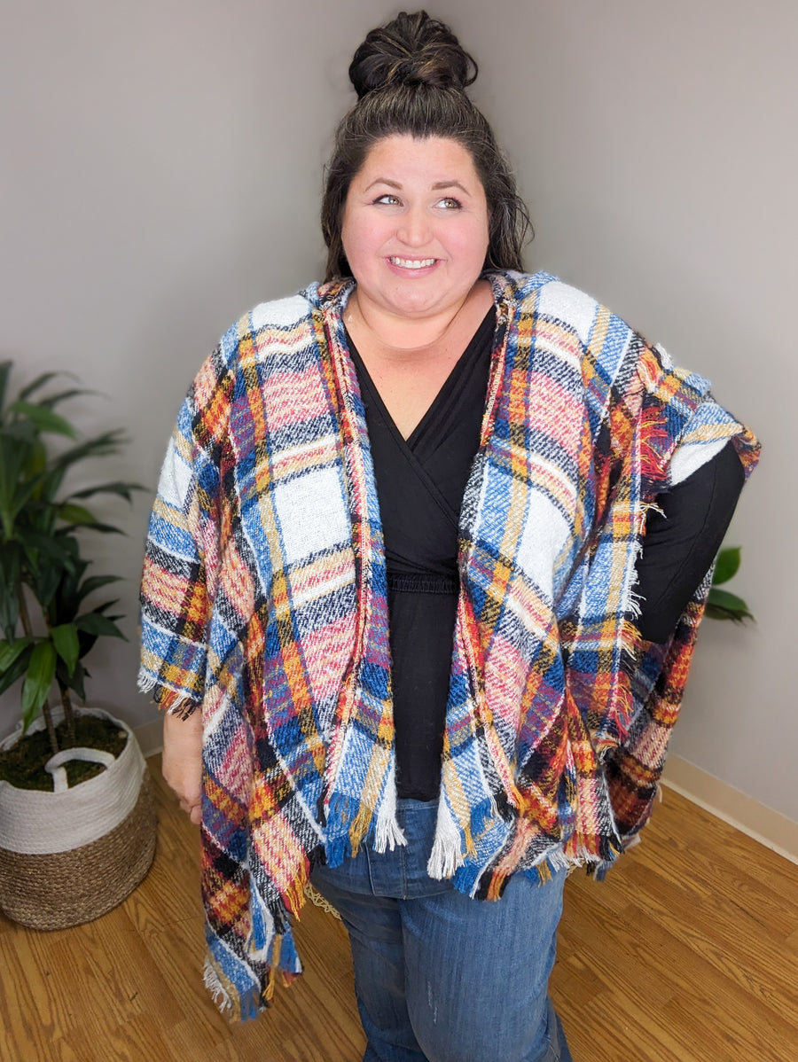Yasmin Yarn Dyed Plaid Ruana