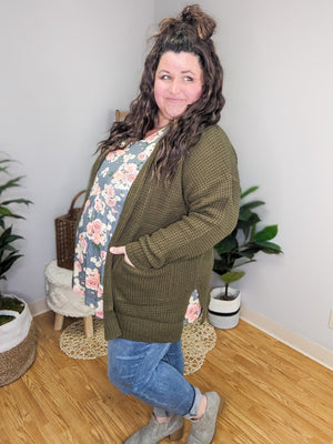 Brielle Waffle Knit Cardigan w/Pockets (3 colors)
