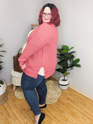 Brielle Waffle Knit Cardigan w/Pockets (3 colors)