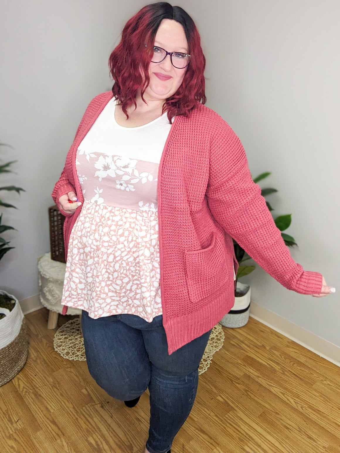 Brielle Waffle Knit Cardigan w/Pockets (3 colors)