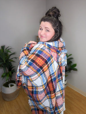 Yasmin Yarn Dyed Plaid Ruana