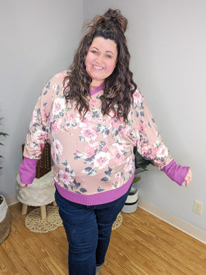 Fauna Fall Floral Waffle Trim Top (2 colors)