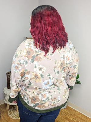Fauna Fall Floral Waffle Trim Top (2 colors)