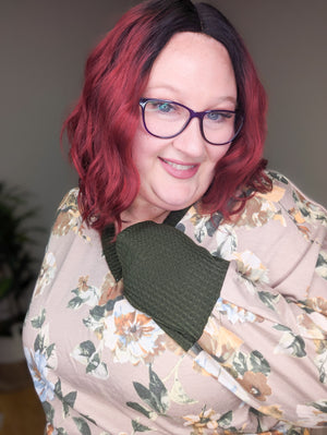 Fauna Fall Floral Waffle Trim Top (2 colors)