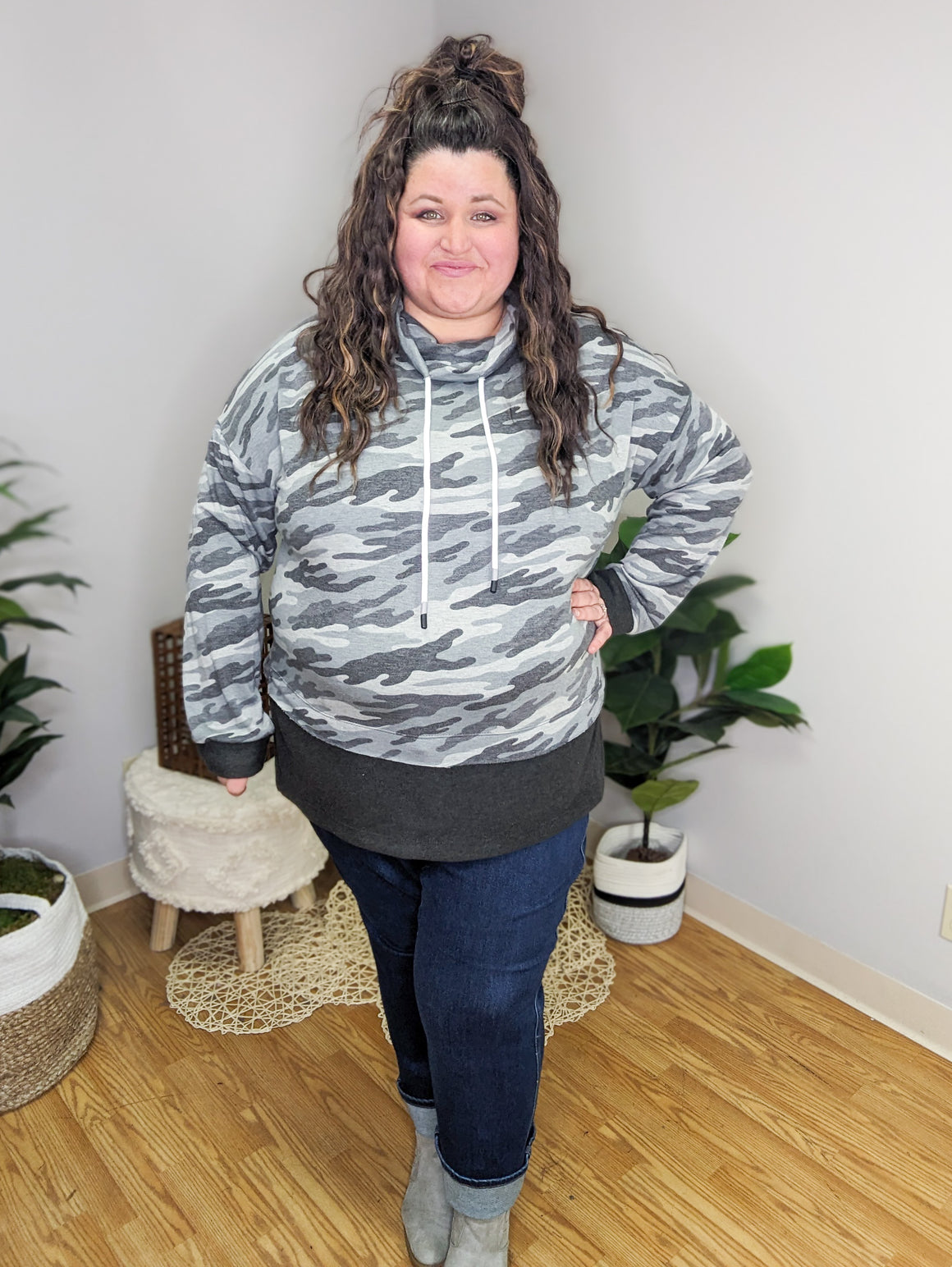 Carolina Camo Cowl Lightweight Pullover