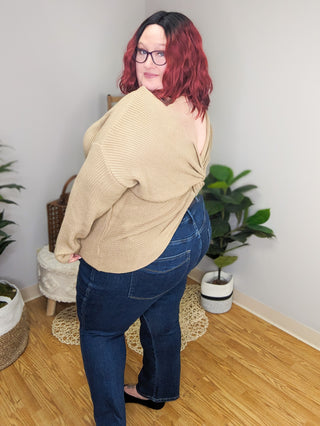 SALE- Olivia Open Back V-Neck Sweater (3 colors!)