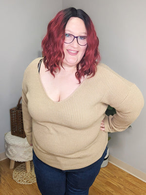 Olivia Open Back V-Neck Sweater (3 colors!)