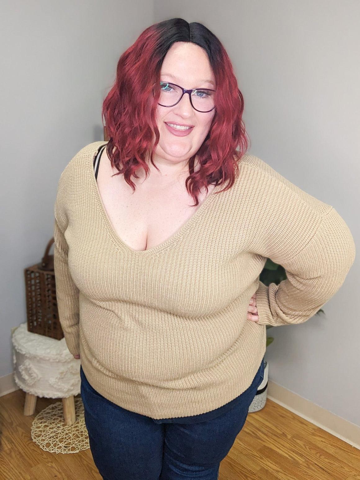 Olivia Open Back V-Neck Sweater (3 colors!)