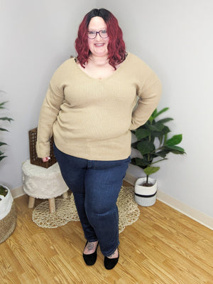 Olivia Open Back V-Neck Sweater (3 colors!)