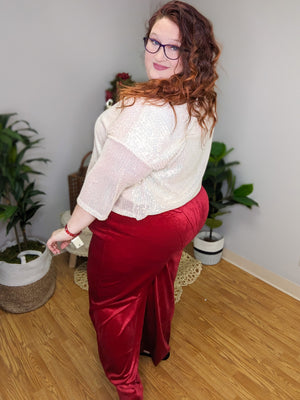Valeria Velvet Wide Leg Pants