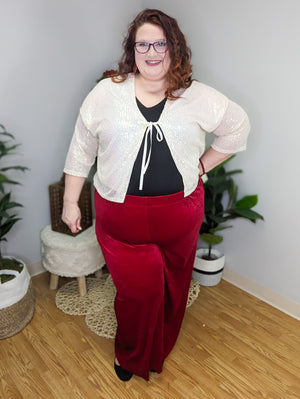 Kathryn Sassy Sequins Open Cardigan in Champagne Gold