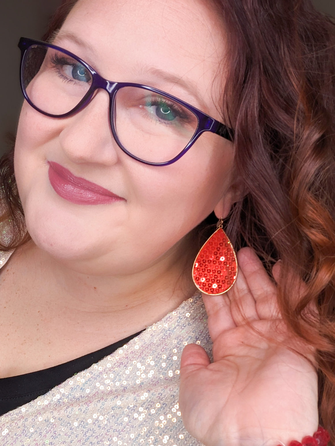 Sequin Teardrop Earrings