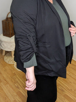 Darby Black Collared Blazer w/Stretch