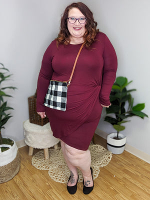 Camilla Deep Berry Twist Front Dress
