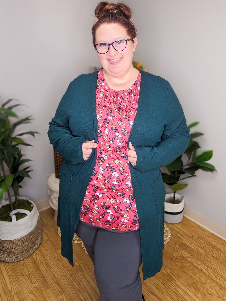 Teagan Triple Stretch Solid Ribbed Cardigan (lots of colors)