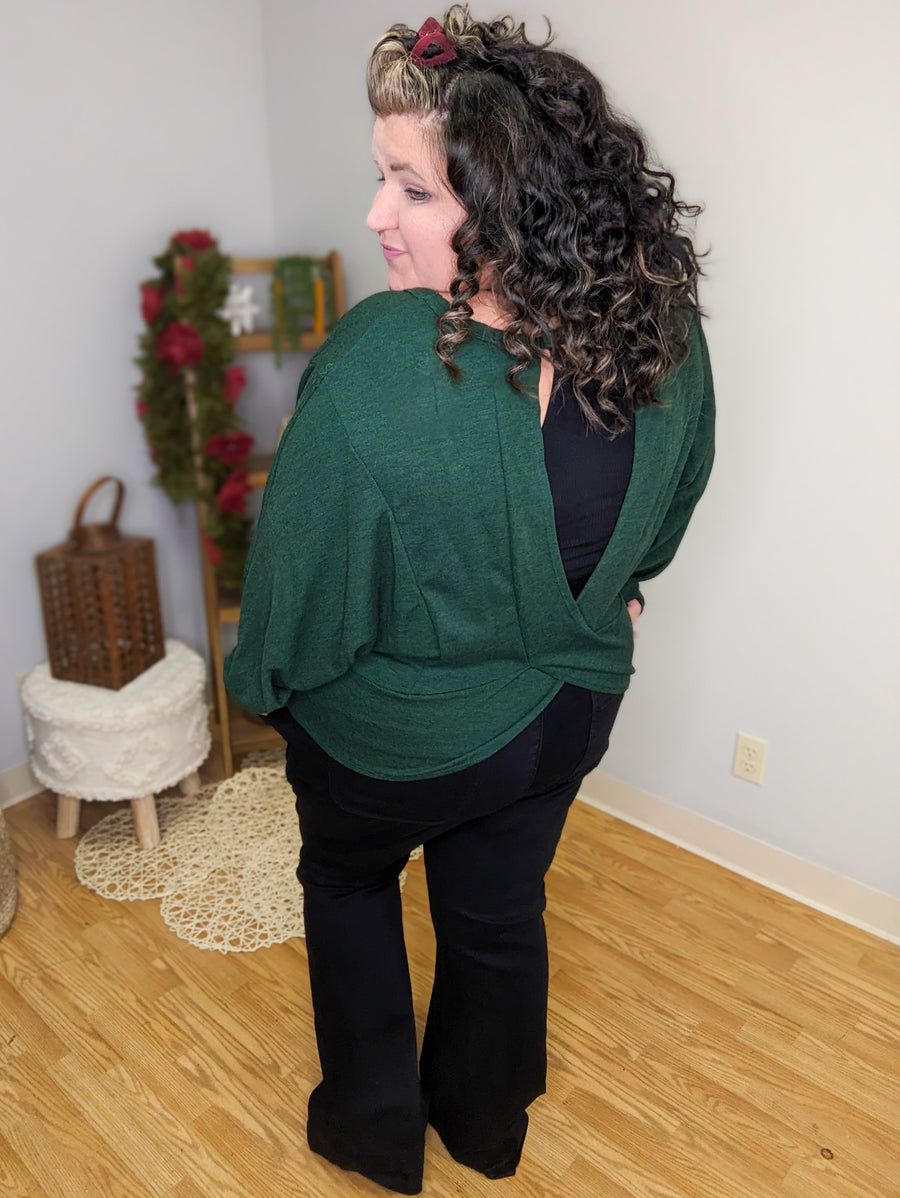 Emery Evergreen Open Back Top