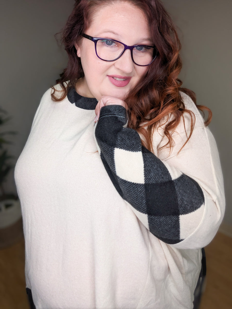 Robin Relaxed Ivory Buffalo Plaid Tunic