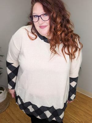Robin Relaxed Ivory Buffalo Plaid Tunic