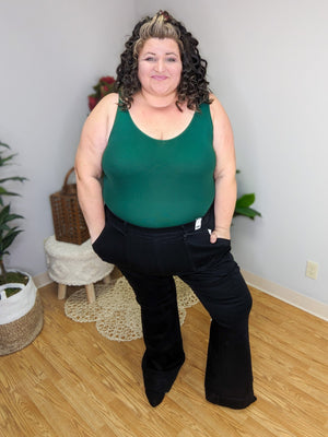 Judy Blue Pull On Black Trouser Flare Jeans