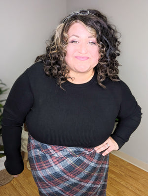Perla Plaid Bottom Layered Look Dress