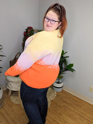 SALE- Annie Airbrush Look Sweater in Sunset Shades