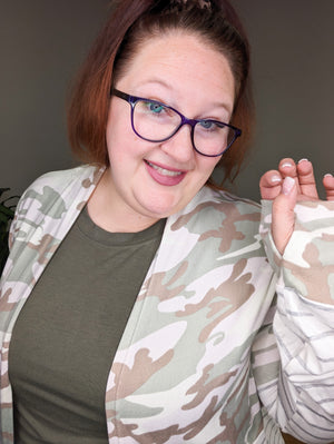 Joleen Camo Stripe Colorblock Cardigan