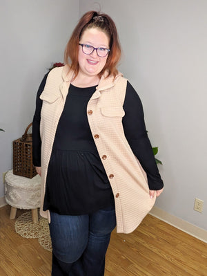 Quinn Quilted Long Line Vest (2colors)