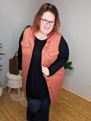 Quinn Quilted Long Line Vest (2colors)