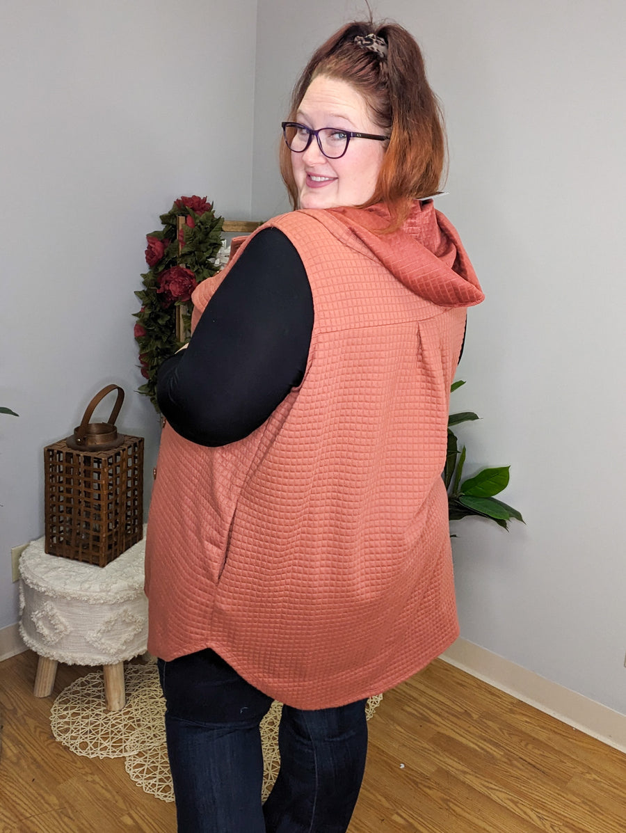 Quinn Quilted Long Line Vest (2colors)