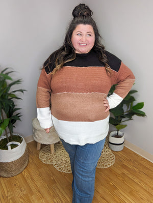 Sia Spiced Fall Colorblock Sweater