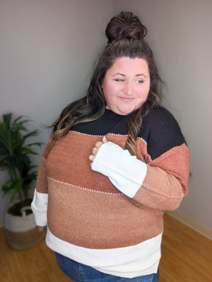 Sia Spiced Fall Colorblock Sweater